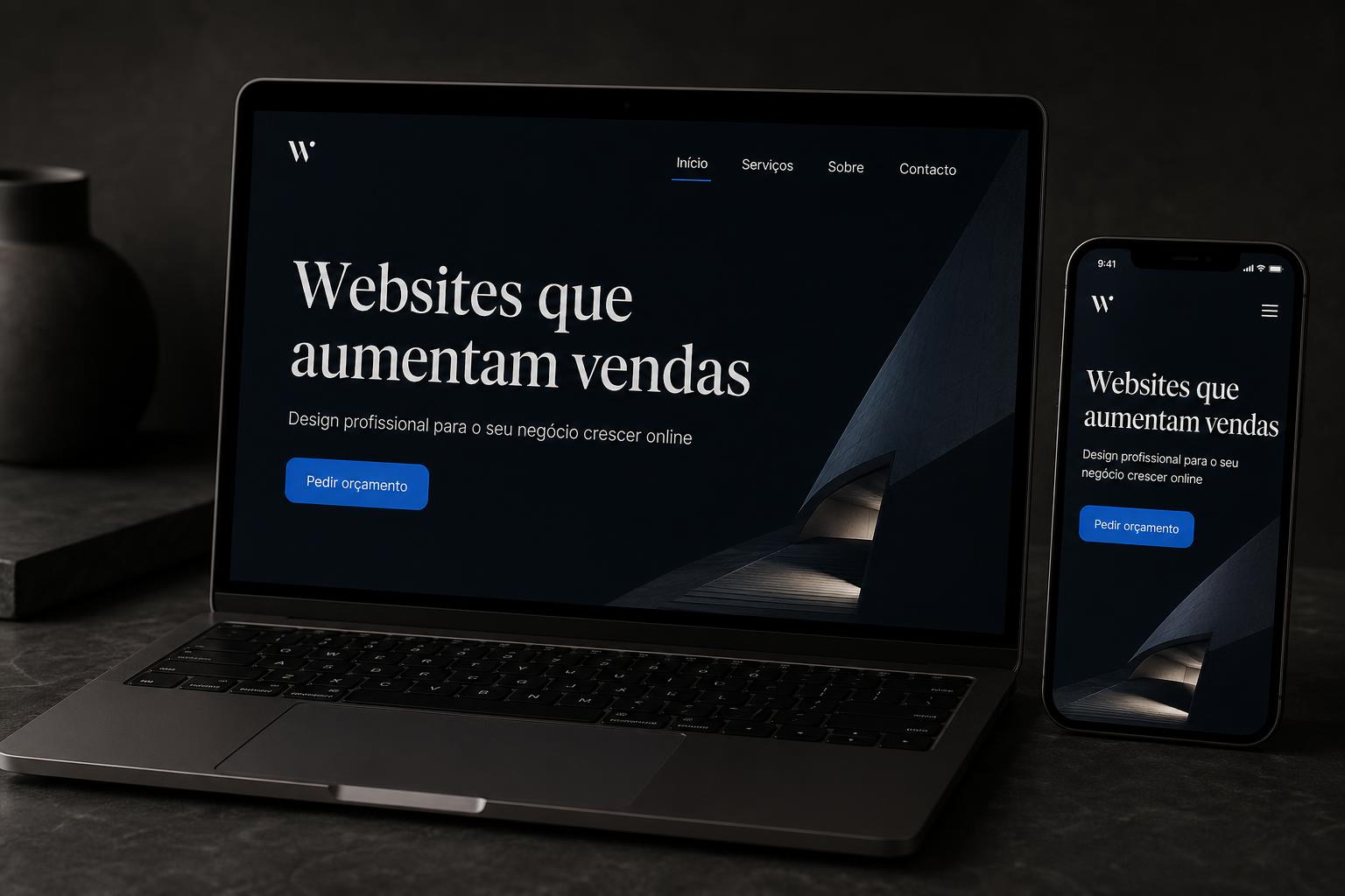 Mockup de website moderno